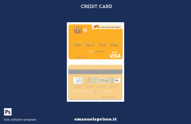 stile verificato Modello di carta di debito visto Hawaii First Hawaiian Bank